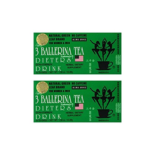 3 Ballerina Tea Dieters Extra Strength 18 Tea Bags, drink, 36 Count, (Pack of 2)