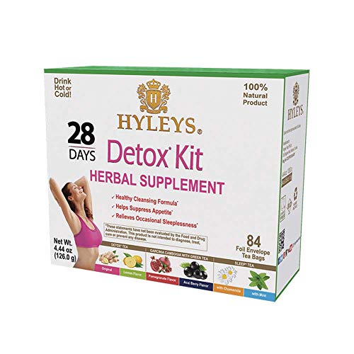 Hyleys Detox Tea for Cleanse and Weight Loss - 28 Day Kit - 84 Tea Bags (1 Pack)