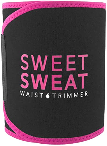 Sweet Sweat Waist Trimmer, by Sports Research - Get More From Your Workout - Sweat Band Increases Stomach Temp to Cut Water Weight - Gym Waist Trainer Belt for Women & Men - Faja para Hacer Ejercicios